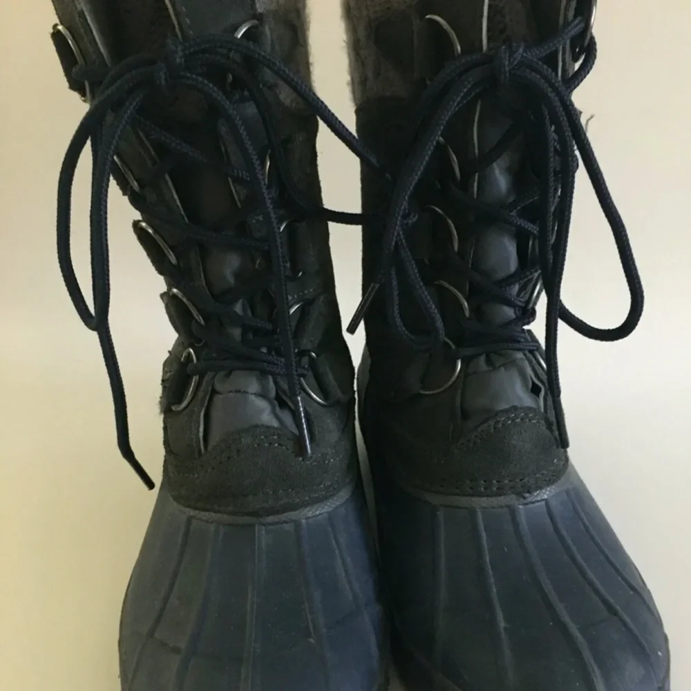 Khombu Snow Boots Shoes Size 6 Gray Blue Waterproof